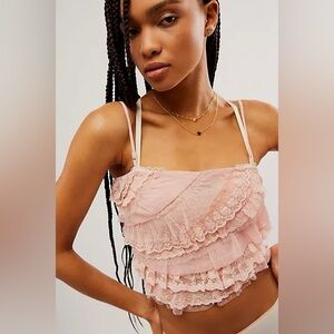 Free People intimately frill crop top